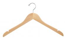 Cintre en bois crochet et pinces or avec épaule pour ensembles jupes ou  pantalons (WIDEP OR) - Le Cintre Francais